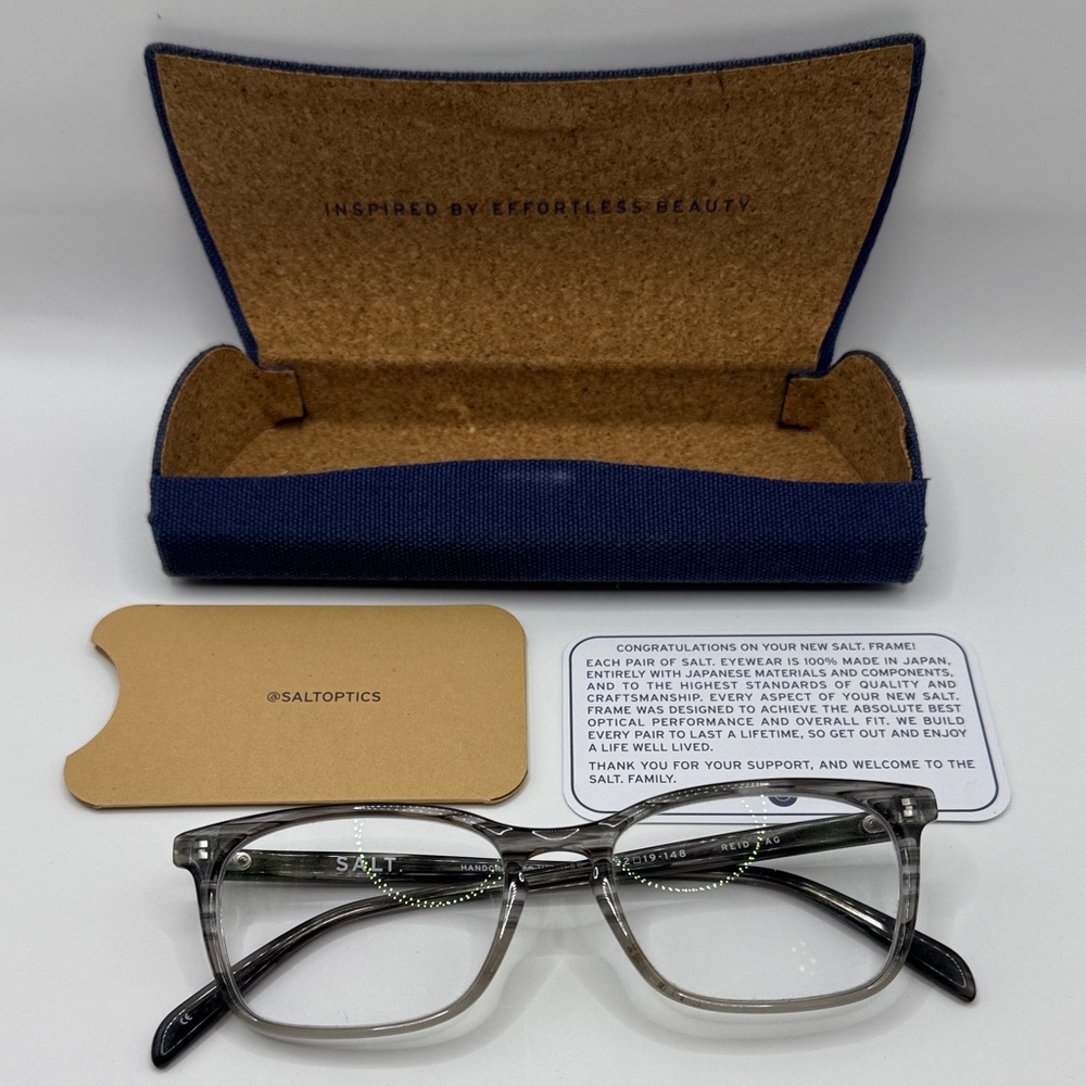 Salt. optics REID Gray unisex Glasses MADE IN JAPAN